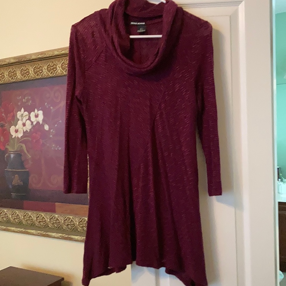 Wine Colored Cowl-neck Tunic